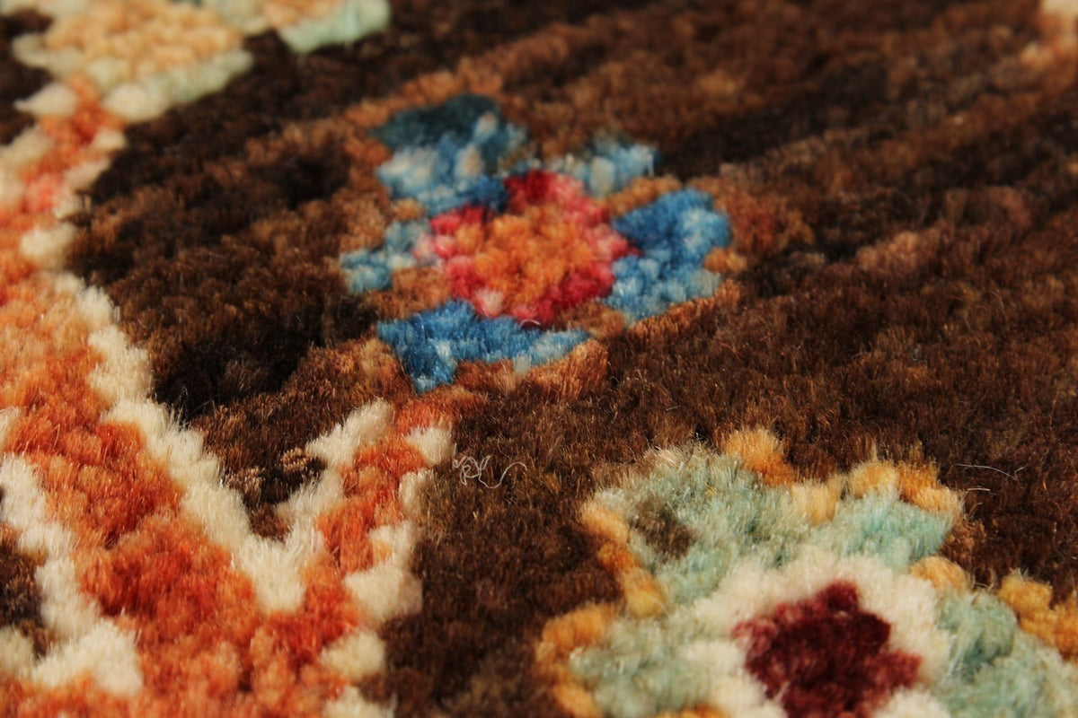 6x8 Brown and Multicolor Turkish Tribal Rug