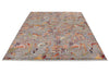 6x9 Light Gray and Multicolor Turkish Tribal Rug