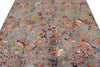 6x9 Light Gray and Multicolor Turkish Tribal Rug