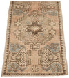 2x3 Peach and Brown Turkish Tribal Rug