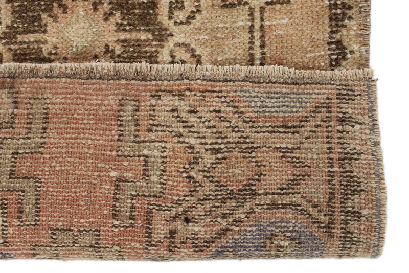 2x3 Peach and Brown Turkish Tribal Rug
