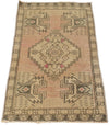 2x3 Peach and Brown Turkish Tribal Rug