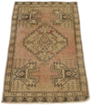 2x3 Peach and Brown Turkish Tribal Rug