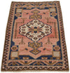 2x3 Peach and Brown Turkish Tribal Rug