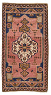 2x3 Peach and Brown Turkish Tribal Rug