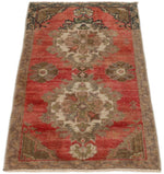 2x3 Red and Brown Turkish Tribal Rug