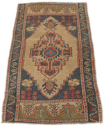 2x4 Brown and Gray Turkish Tribal Rug
