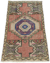 2x3 Pink and Beige Turkish Tribal Rug