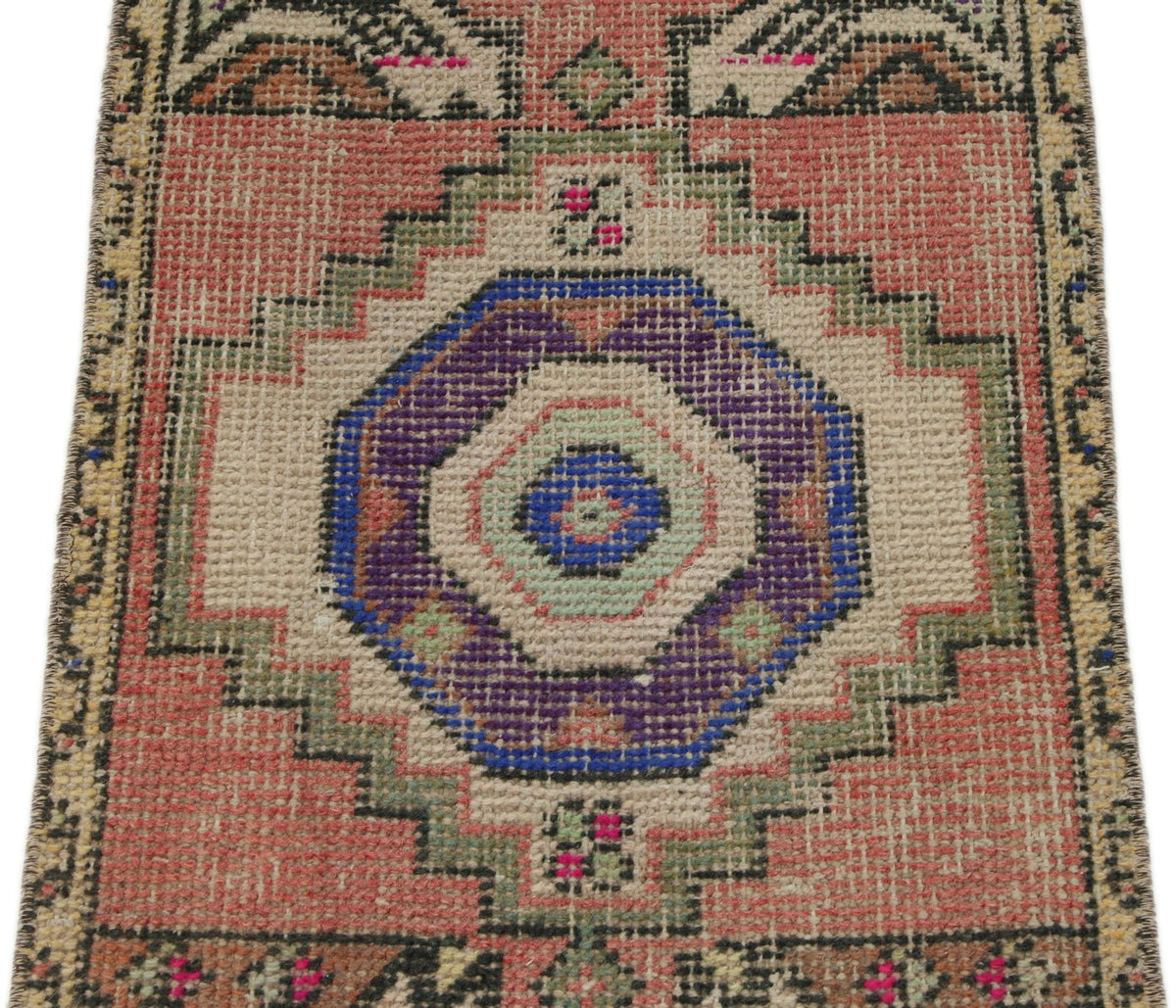 2x3 Pink and Beige Turkish Tribal Rug