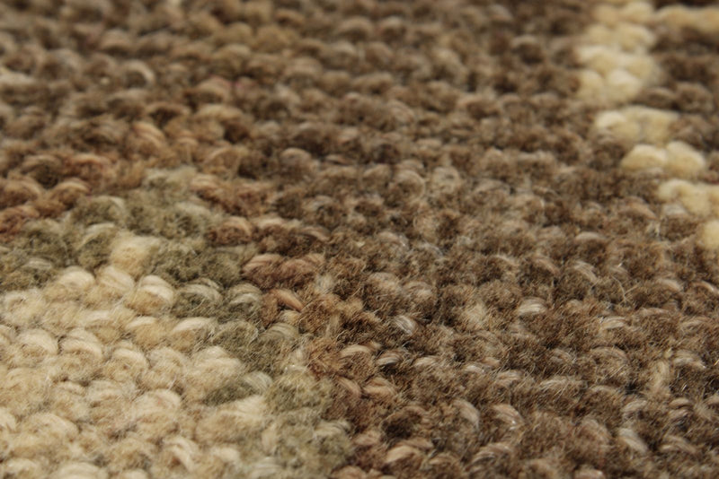 1x3 Brown and Beige Turkish Tribal Rug