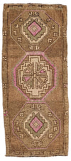 3x4 Brown and Multicolor Turkish Tribal Rug