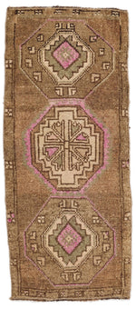 3x4 Brown and Multicolor Turkish Tribal Rug