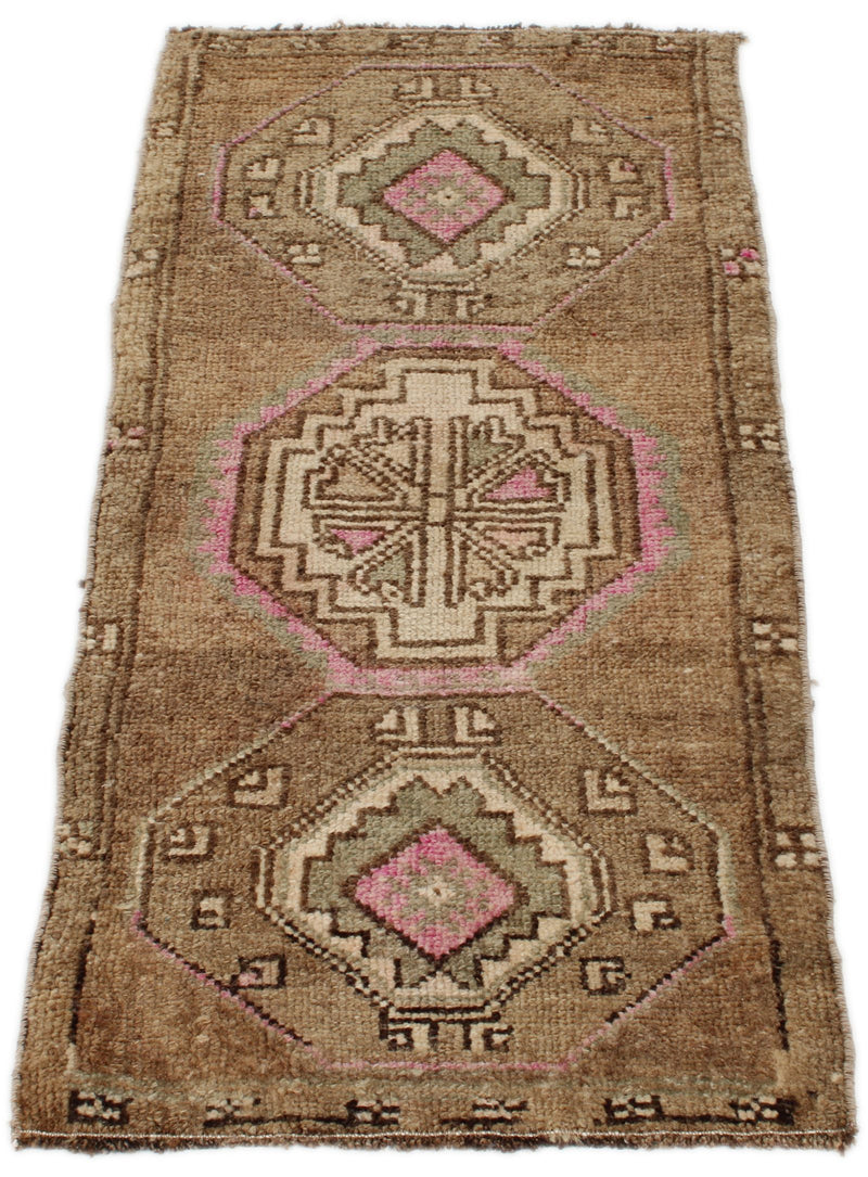 3x4 Brown and Multicolor Turkish Tribal Rug