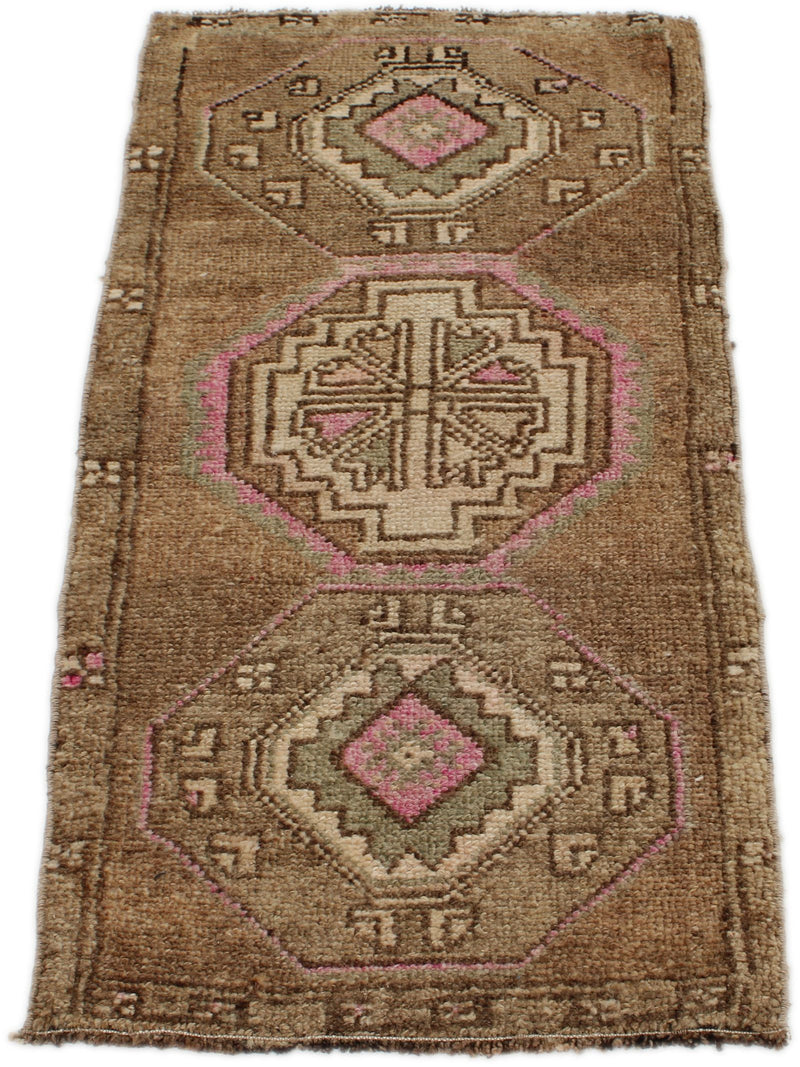 3x4 Brown and Multicolor Turkish Tribal Rug