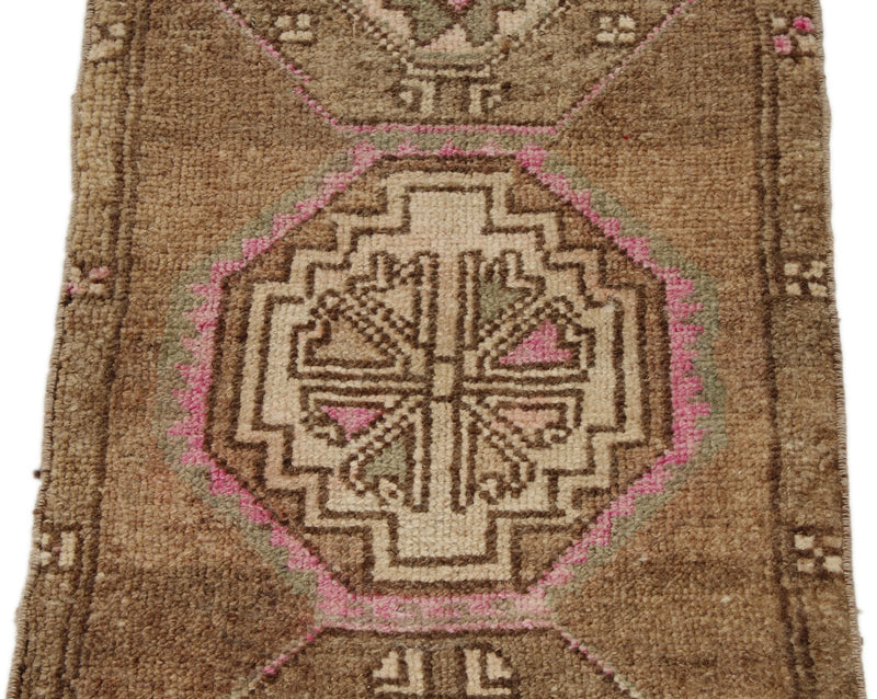 3x4 Brown and Multicolor Turkish Tribal Rug