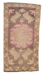 2x3 Purple and Brown Turkish Tribal Rug
