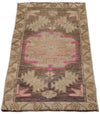2x3 Purple and Brown Turkish Tribal Rug