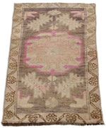 2x3 Purple and Brown Turkish Tribal Rug
