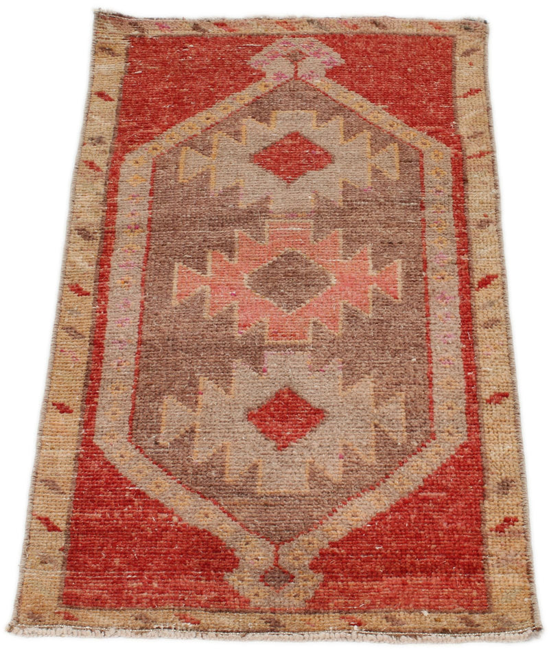 2x3 Red and Brown Turkish Tribal Rug