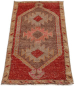 2x3 Red and Brown Turkish Tribal Rug