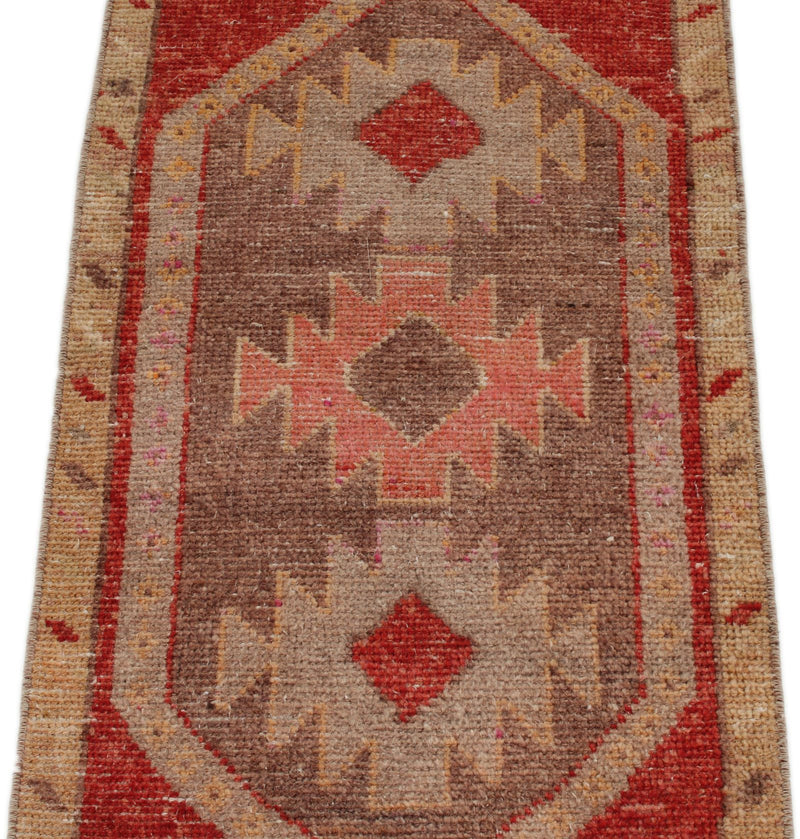 2x3 Red and Brown Turkish Tribal Rug