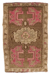2x3 Brown and Light Brown Turkish Tribal Rug