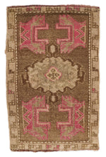 2x3 Brown and Light Brown Turkish Tribal Rug