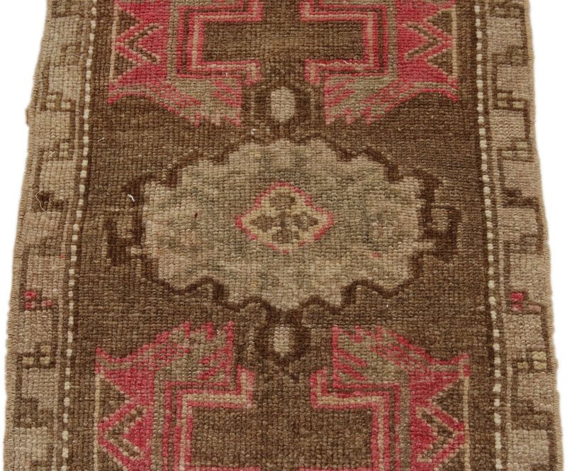 2x3 Brown and Light Brown Turkish Tribal Rug
