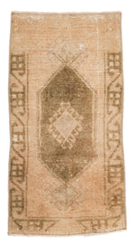 2x3 Brown and Light Brown Turkish Tribal Rug