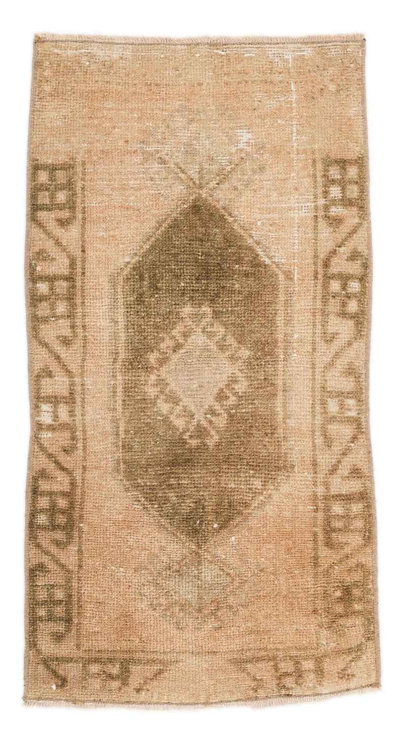 2x3 Brown and Light Brown Turkish Tribal Rug