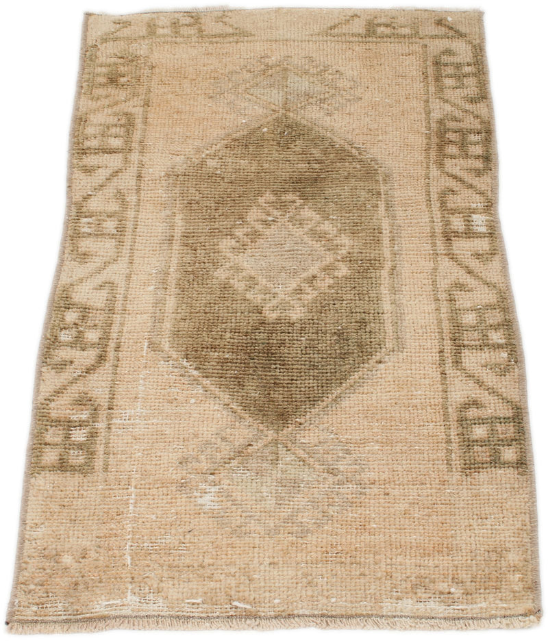 2x3 Brown and Light Brown Turkish Tribal Rug