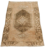2x3 Brown and Light Brown Turkish Tribal Rug