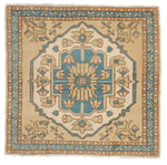 2x2 Blue and Multicolor Turkish Tribal Rug