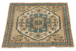 2x2 Blue and Multicolor Turkish Tribal Rug
