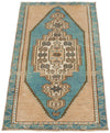 2x3 Blue and Blue Turkish Tribal Rug