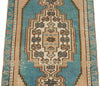 2x3 Blue and Blue Turkish Tribal Rug