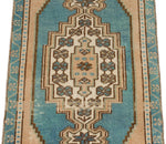 2x3 Blue and Blue Turkish Tribal Rug