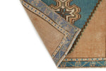 2x3 Blue and Blue Turkish Tribal Rug