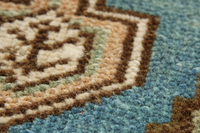 2x3 Blue and Blue Turkish Tribal Rug
