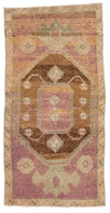 2x4 Brown and Light Brown Turkish Tribal Rug