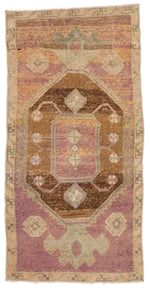 2x4 Brown and Light Brown Turkish Tribal Rug