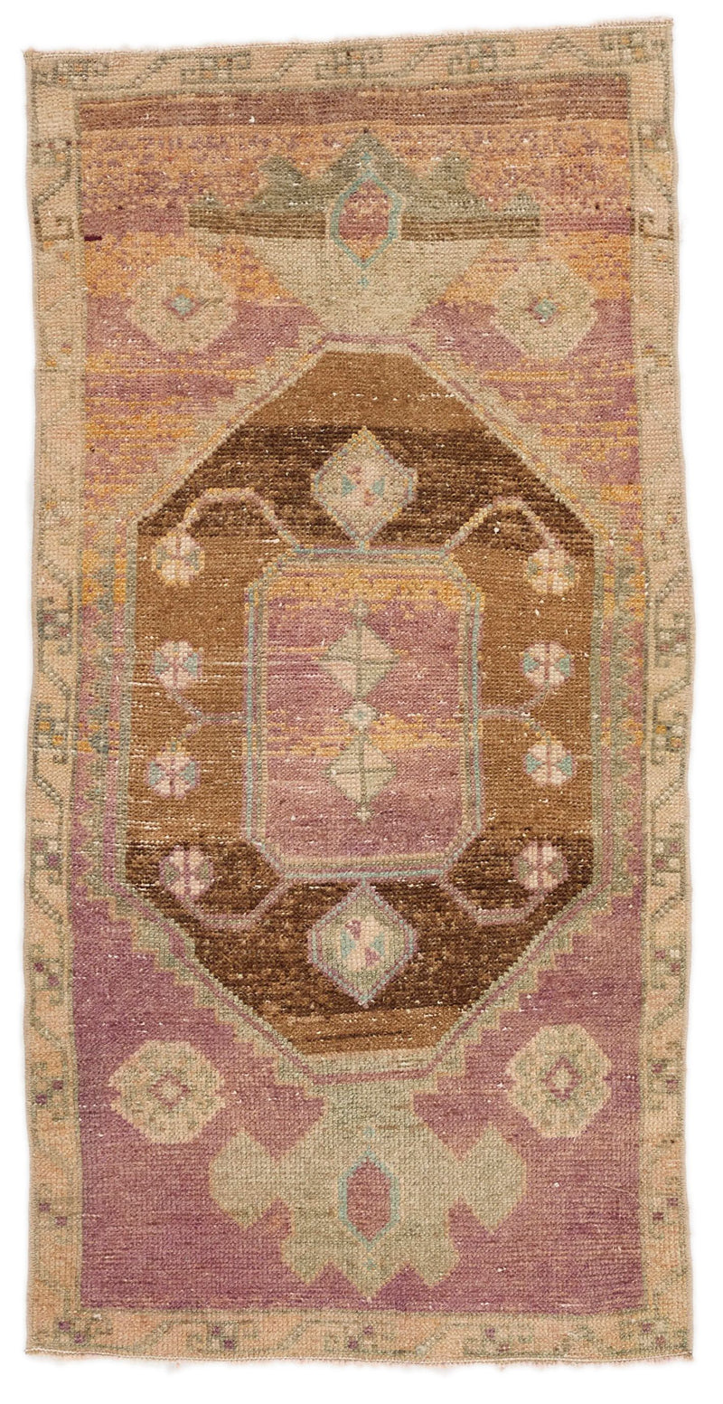2x4 Brown and Light Brown Turkish Tribal Rug