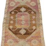 2x4 Brown and Light Brown Turkish Tribal Rug