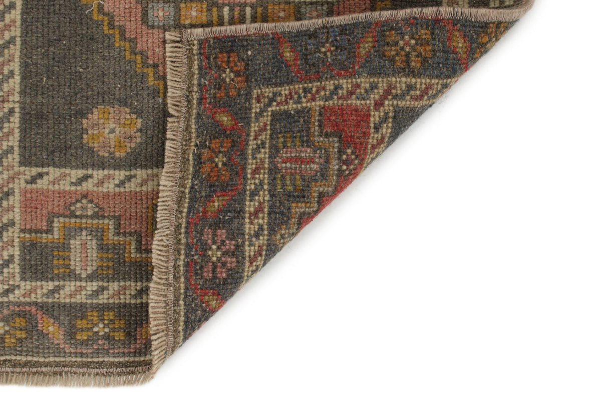 2x4 Pink and Gray Turkish Tribal Rug