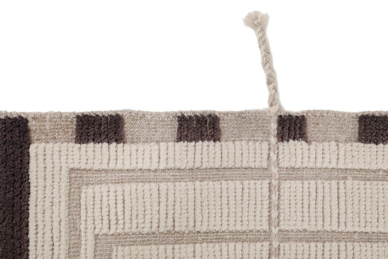 8x10 Beige and Brown Anatolian Tribal Rug