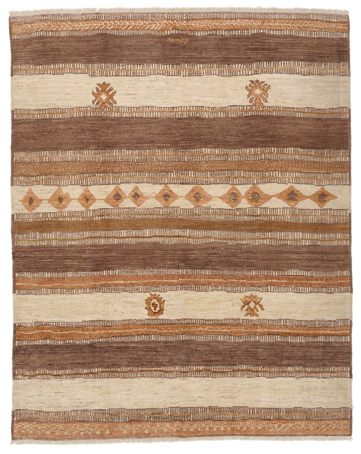 8x10 Beige and Brown Turkish Persian Rug