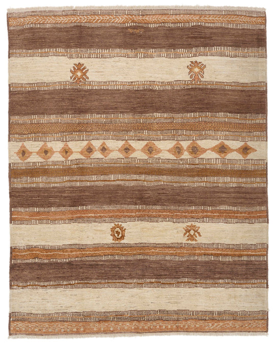 8x10 Beige and Brown Turkish Persian Rug