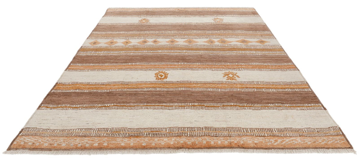 8x10 Beige and Brown Turkish Persian Rug