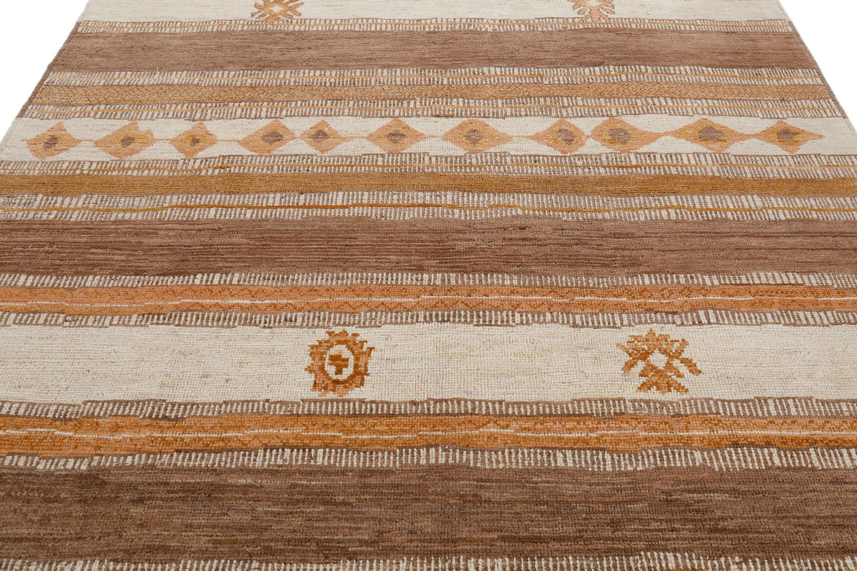 8x10 Beige and Brown Turkish Persian Rug