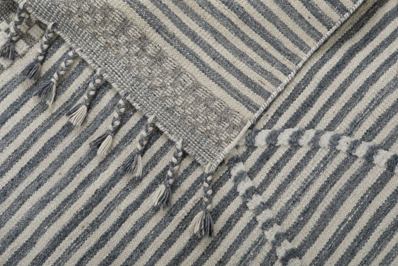 8x10 Gray and Beige Anatolian Tribal Rug
